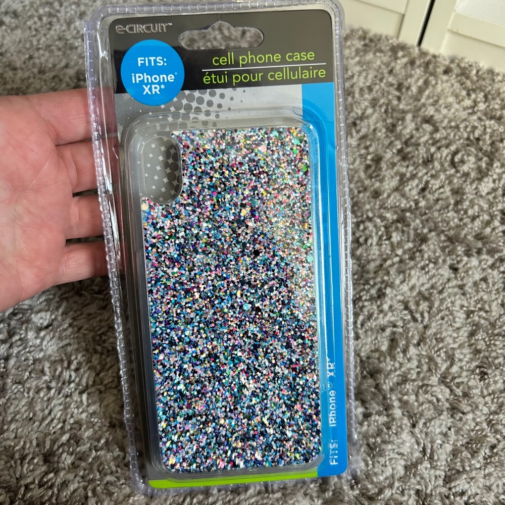 E-Circuit iPhone XR Cell Phone Case Multicolor Chunky Glitter Shimmer New